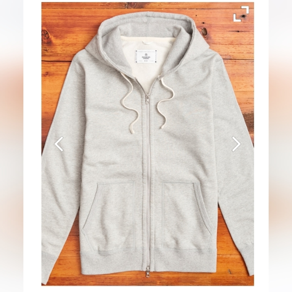 Reigning Champ Light Grey Heavy Duty Zip Up Hoodie Sweatshirt XS
